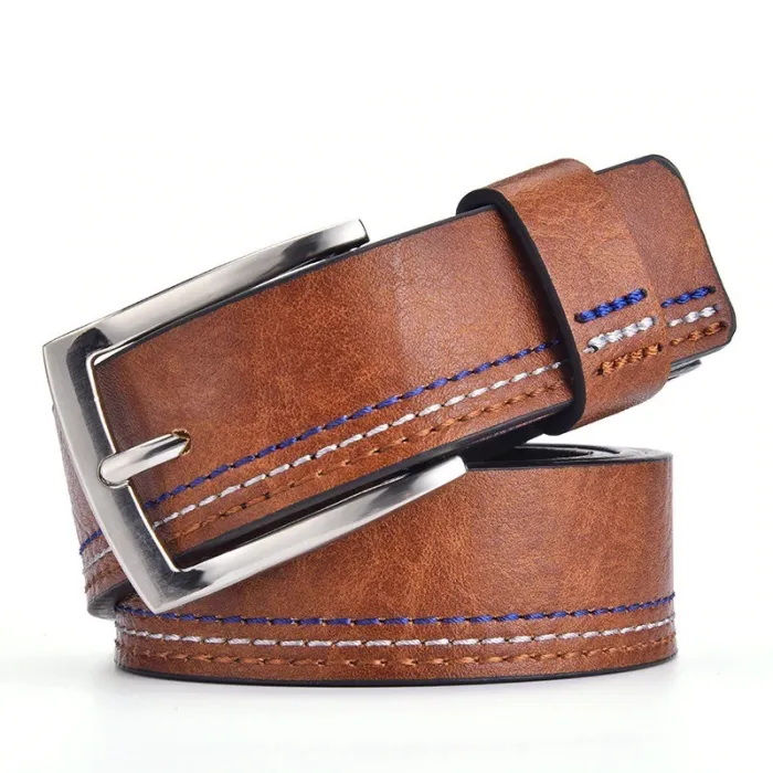 Ceinture en cuir véritable à la mode - avec une boucle ardillon