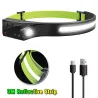 Induksjonshodelykt med innebygd batteri - COB LED - USB oppladbar - hodelykt