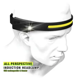Induction headlamp with built-in battery - COB LED - USB rechargeable - head torchTorches