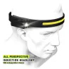Induction headlamp with built-in battery - COB LED - USB rechargeable - head torchTorches