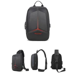 Tyverisikret skuldertaske med USB-port - crossbody - PVC brysttaske