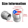 Puerto Rico flagg - dekkventilhetter - universal - aluminium - 4 stk