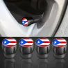 Puerto Rico flagg - dekkventilhetter - universal - aluminium - 4 stk