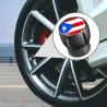 Puerto Rico flagg - dekkventilhetter - universal - aluminium - 4 stk