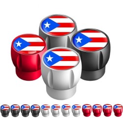 Bandeira de Porto Rico - tampas de válvula de pneu - universal - alumínio - 4 peças