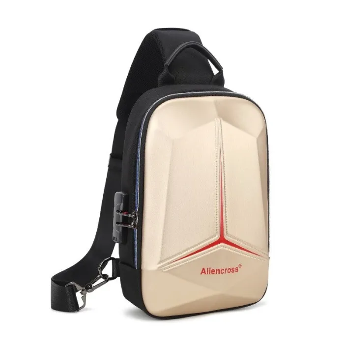 Stöldskyddsaxelväska med USB-port - crossbody - PVC-bröstväska