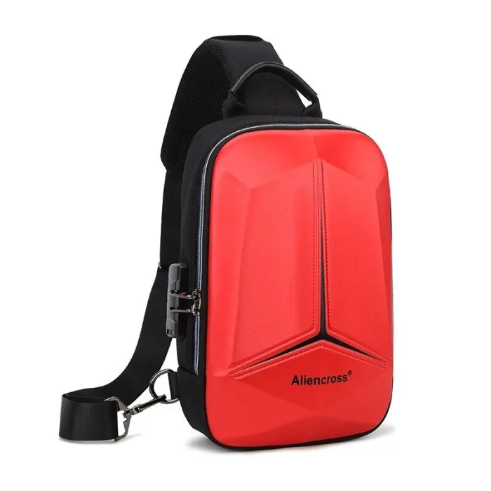 Stöldskyddsaxelväska med USB-port - crossbody - PVC-bröstväska
