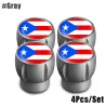 Puerto Rico flagg - dekkventilhetter - universal - aluminium - 4 stk