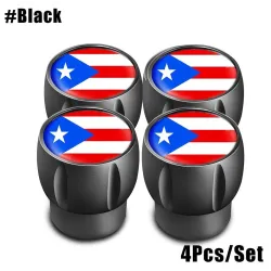 Puerto Rico flagg - dekkventilhetter - universal - aluminium - 4 stk