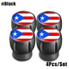 Puerto Rico flagg - dekkventilhetter - universal - aluminium - 4 stk