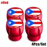 Puerto Rico flagg - dekkventilhetter - universal - aluminium - 4 stk