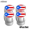 Puerto Rico flagg - dekkventilhetter - universal - aluminium - 4 stk