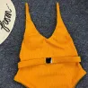 Baño y ropaTraje de baño de una pieza sexy acanalado - Monokini brasileño - con cinturón