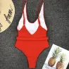 Baño y ropaTraje de baño de una pieza sexy acanalado - Monokini brasileño - con cinturón