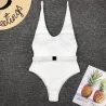 Baño y ropaTraje de baño de una pieza sexy acanalado - Monokini brasileño - con cinturón