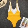Baño y ropaTraje de baño de una pieza sexy acanalado - Monokini brasileño - con cinturón