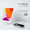 15W - trådløs hurtigoplader - stativ - foldbar telefonholder - til iPhone - Samsung - Huawei - Xiaomi