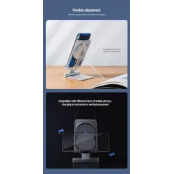 15W - trådlös snabbladdare - stativ - hopfällbar telefonhållare - för iPhone - Samsung - Huawei - Xiaomi