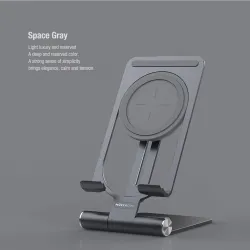 15W - trådløs hurtigoplader - stativ - foldbar telefonholder - til iPhone - Samsung - Huawei - Xiaomi