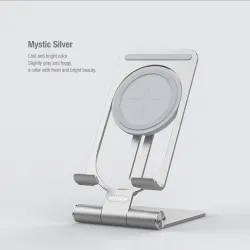15W - trådløs hurtiglader - stativ - sammenleggbar telefonholder - for iPhone - Samsung - Huawei - Xiaomi