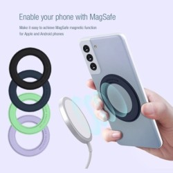 Magnetisk ring - silikone telefonholder - klistermærke - universal