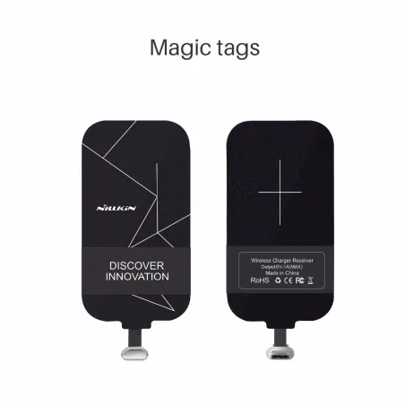 Universal Qi trådlös laddare - adapter - mottagare - magisk etikett - micro USB - typ C