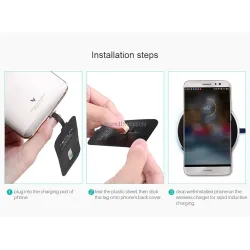 Universal Qi trådløs lader - adapter - mottaker - magisk merkelapp - micro USB - type C