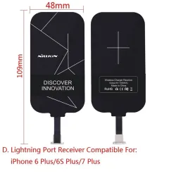 Universal Qi trådløs lader - adapter - mottaker - magisk merkelapp - micro USB - type C