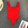 Baño y ropaBañador sexy de una pieza acanalado - volantes decorativos - push up