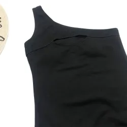 Baño y ropaTraje de baño de una pieza sexy acanalado - hombros descubiertos - diseño recortado