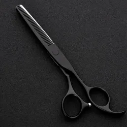 Ensemble de ciseaux de coiffeur professionnel - Acier japonais 440 - 6 pouces - Black Edition - ciseaux à cheveux - ciseaux à ef