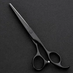 Ensemble de ciseaux de coiffeur professionnel - Acier japonais 440 - 6 pouces - Black Edition - ciseaux à cheveux - ciseaux à ef