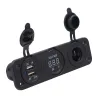 InterruptoresCargador de coche - enchufe con doble USB - encendedor de cigarrillos / medidor de voltaje - pantalla LED digital