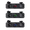 InterruptoresCargador de coche - enchufe con doble USB - encendedor de cigarrillos / medidor de voltaje - pantalla LED digital