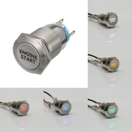 Interruptores12V - 19mm - interruptor metalico - LED - arranque motor on-off - pulsador de encendido