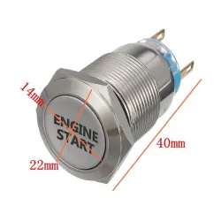 Interruptores12V - 19mm - interruptor metalico - LED - arranque motor on-off - pulsador de encendido