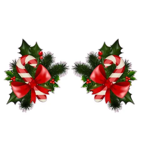 Julegodteri med misteltein - bil & vegg vinyl klistremerke - 13 * 7,2cm