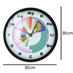 Moderne wandklok - geluid geactiveerd - LED - periodiek systeem van chemische elementenKlokken