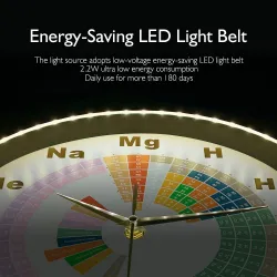 RelojesReloj de pared moderno - activado por sonido - LED - tabla periódica de elementos químicos