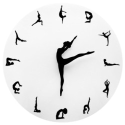 Relógio de parede na moda - bailarina dançante - posições de balé