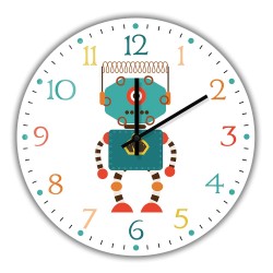 RelojesElegante reloj de pared para niños - cuarzo - diseño de robot retro