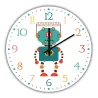 Snygg barnväggklocka - kvarts - retro robotdesign