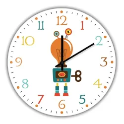 RelojesElegante reloj de pared para niños - cuarzo - diseño de robot retro