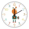 Snygg barnväggklocka - kvarts - retro robotdesign