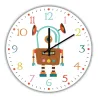 Snygg barnväggklocka - kvarts - retro robotdesign