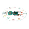 Elegante relógio de parede infantil - quartzo - design de robô retrô