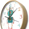 Stilig barneveggklokke - kvarts - retro robotdesign