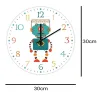 Snygg barnväggklocka - kvarts - retro robotdesign
