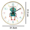 Stilig barneveggklokke - kvarts - retro robotdesign