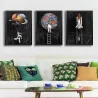 Astronaut - rum - raket - oliemaleri - lærredsvægplakat